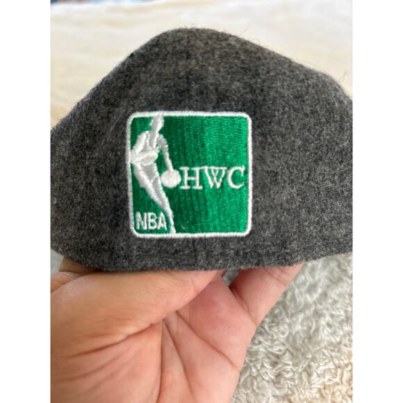 Boston Celtics Hat Gray Wool Blend Green Embroidered 7 1/2 New Era HWC - Picture 6 of 10